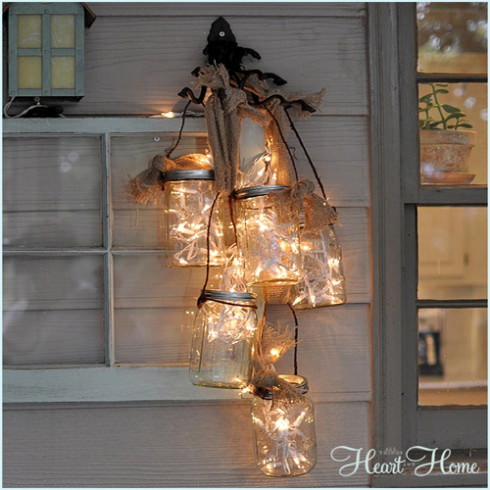 Mason jar chandelier