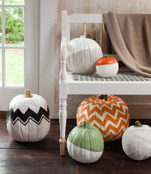 Patterned no carve pumpkins