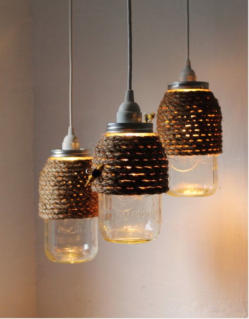 Rope mason jar lights
