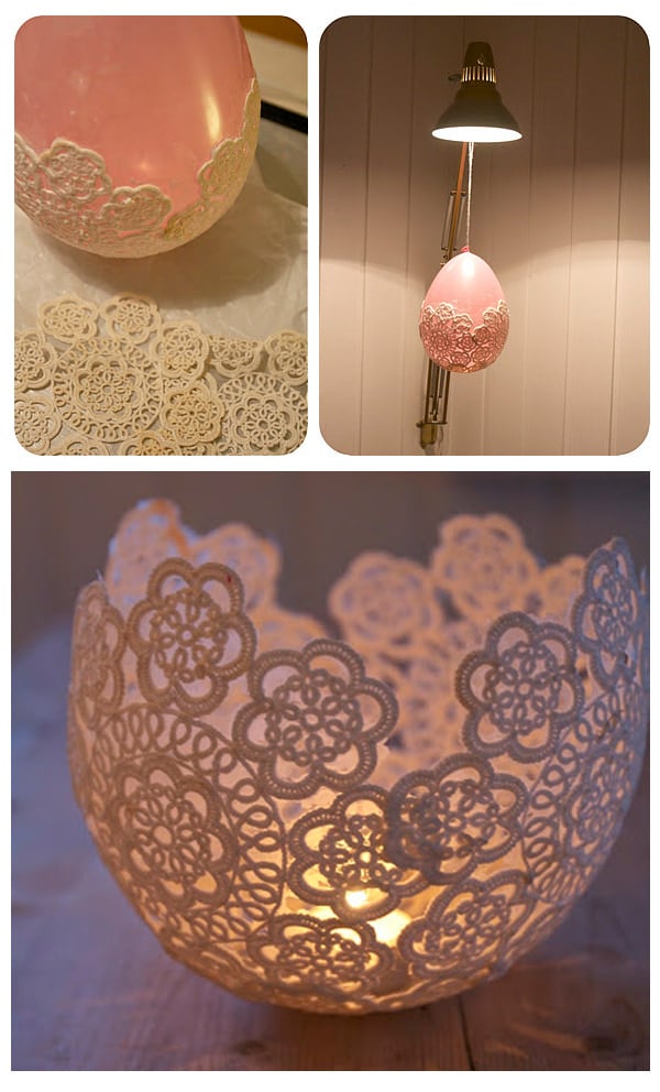 Doily candle holder