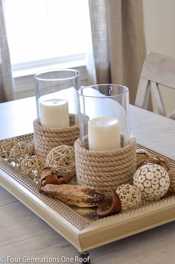 Rope candle holders