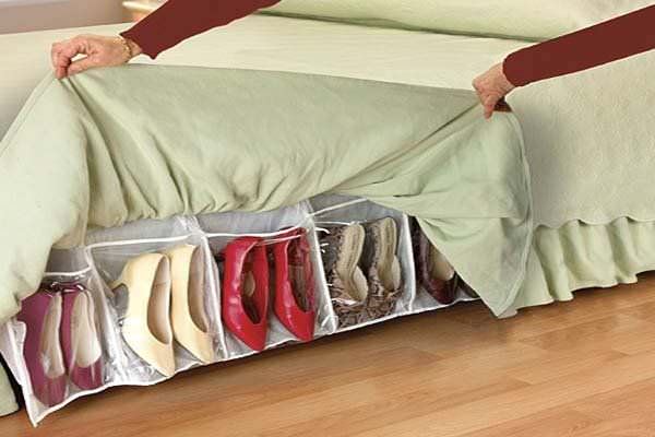 Under bed shoe storage