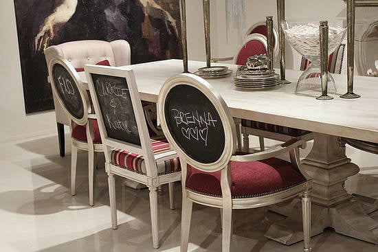 chalkboard backed chairs