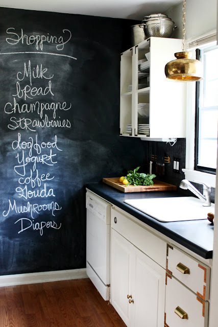 Chalkboard kitchen wall