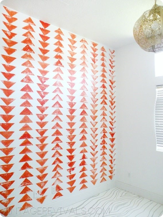 stamped triangle pattern wall design