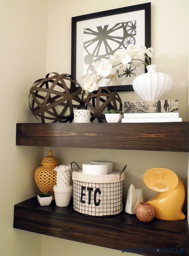 DIY floating shelves