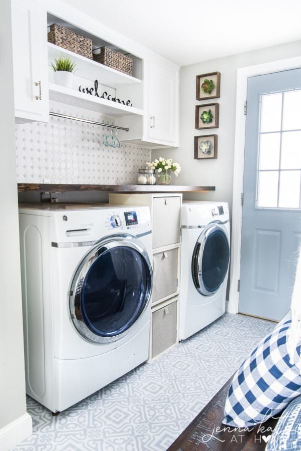 Laundry room 2025 clothes rod ideas