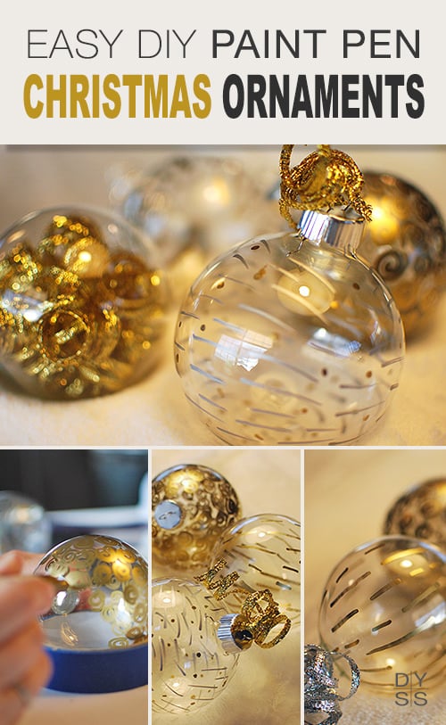 DIY Stuffed Clear Plastic Christmas Ornaments