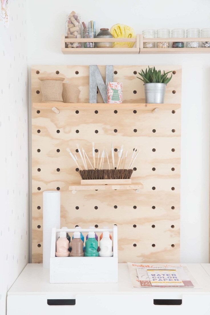 Featured image of post Modern Pegboard Shelves : I love this shelving system because it's simple, yet pretty, and can be configured in multiple ways.