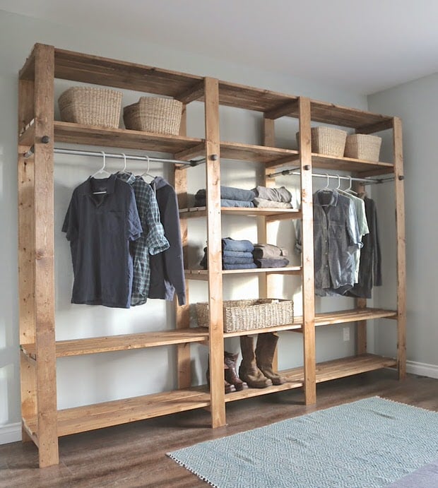 Diy clothes cheap rack wood