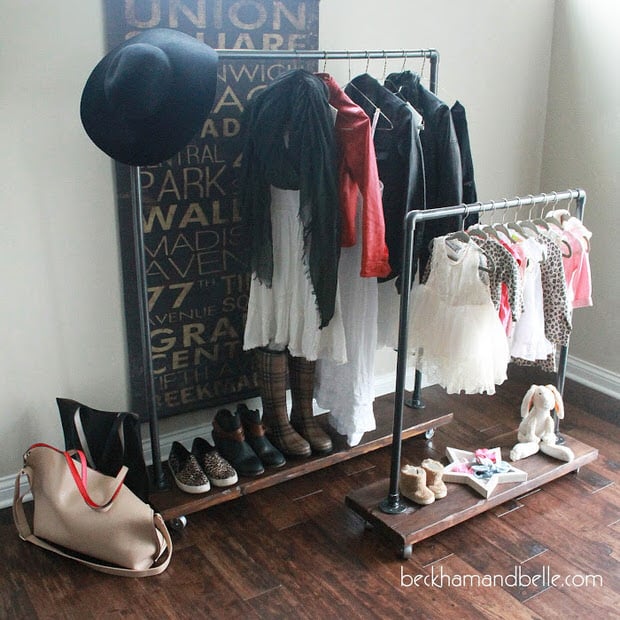 DIY Wall Mounted Clothing Rack