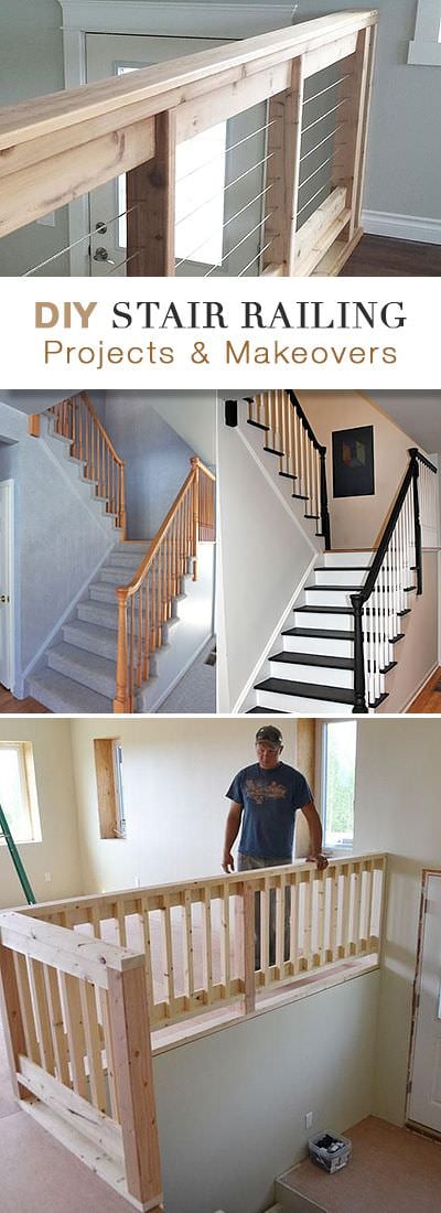 Diy Stair Railing Ideas Makeovers Ohmeohmy Blog