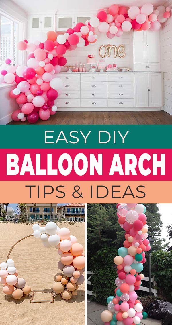 balloon arch made with fishing line Easy to do!!