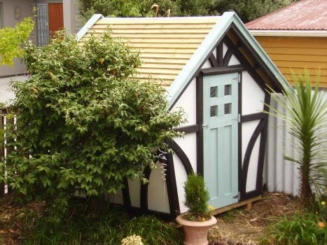 tudor style small garden shed idea