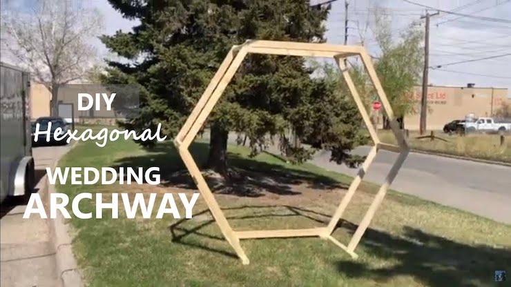 hexagon shaped diy wedding arch