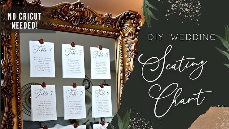 diy framed mirror seating chart display