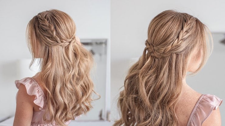 half up braid summer hairstyle idea