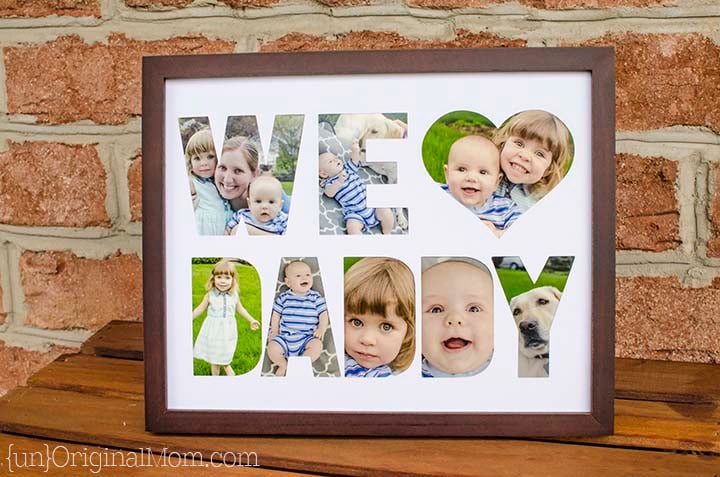 cutout letter DIY frame for Father's Day